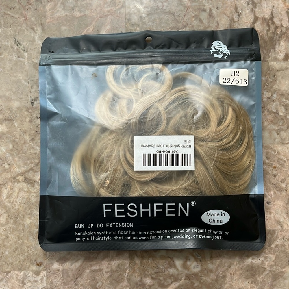 Feshfen golden blonde bun up do extension